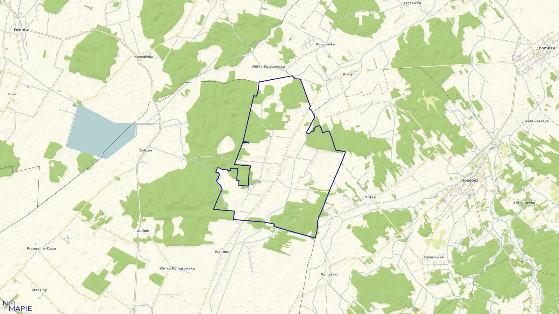 Mapa obrębu KOLEMBRODY w gminie Komarówka Podlaska